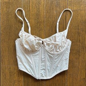 Out from Under Gingham Cropped Corset Top